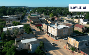 Aerial view of Mayville, WI