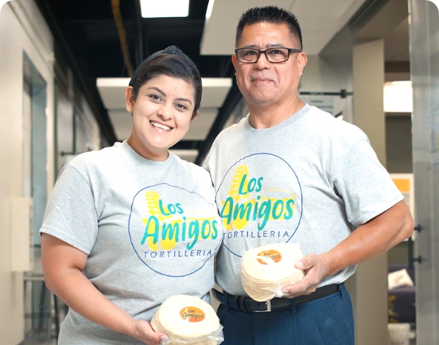 Los Amigos Tortilleria owners.