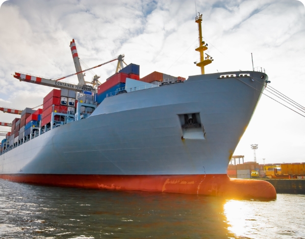 A large cargo ship.