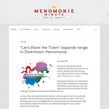 Downtown Menomonie partners with Menomonie Minute to promote downtown events. 