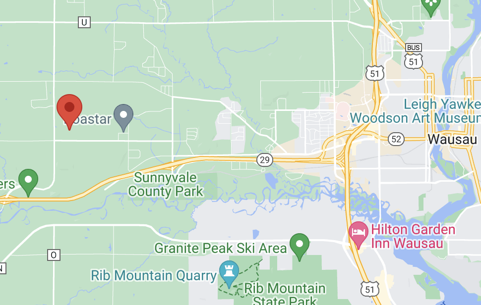 Aerial map of site in proximity to other attractions in town