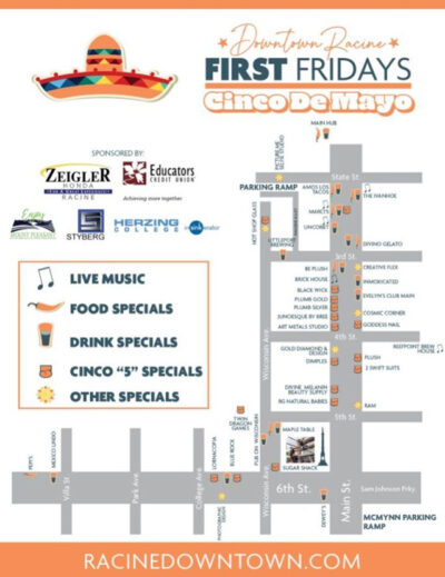 Image of poster from Racine's First Fridays.