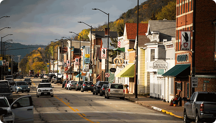 Wisconsin small town main street