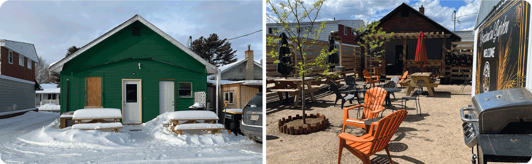 Transformation of unused space into beer garden