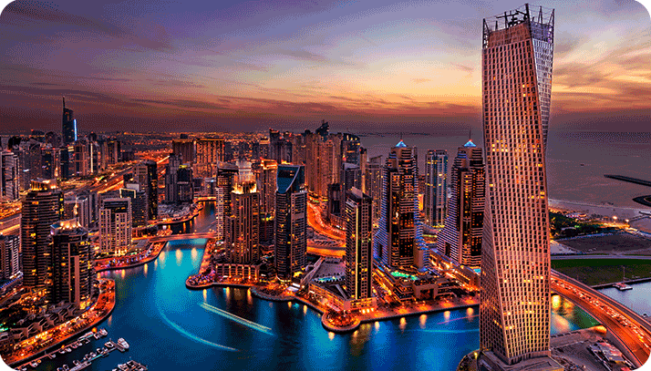 Photo of the skyline of Dubai, United Arab Emirates