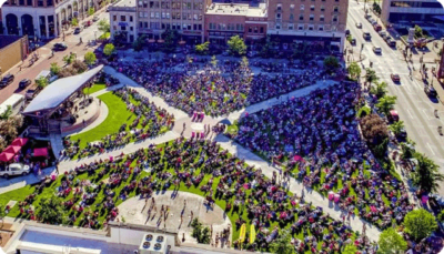 Outdoor concert on the square in Wausau, WI