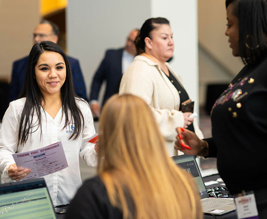 Image of woman registering for Marketplace WI