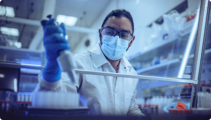 Photo of man in a biohealth lab