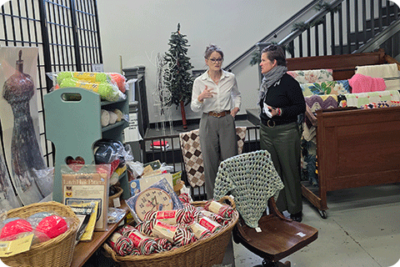 Sec. Missy Hughes visits Connections Thrift Store in Ladysmith.