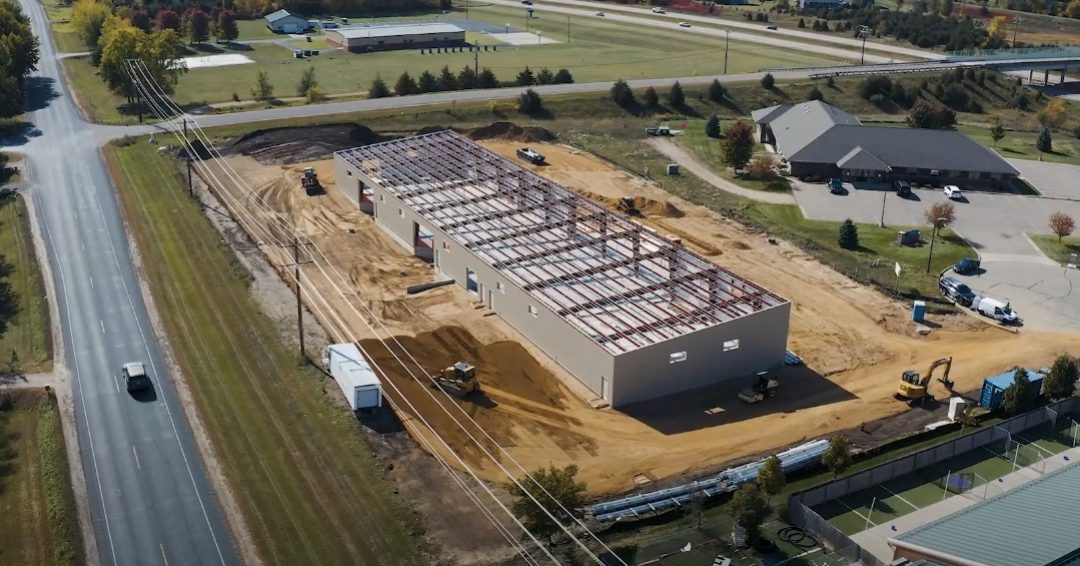 A drone image of Croix Valley's production facility.