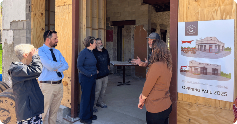 Missy Hughes visits the future Round River Distilling.