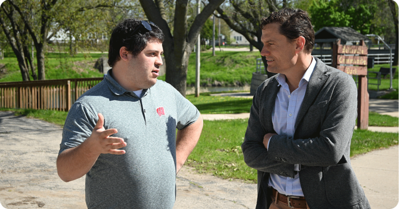 Gabe Altenbernd, Belleville village administrator and Sam Rikkers