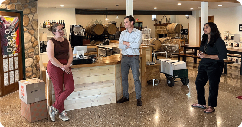 Sam Rikkers visits a winery in Dedgeville.