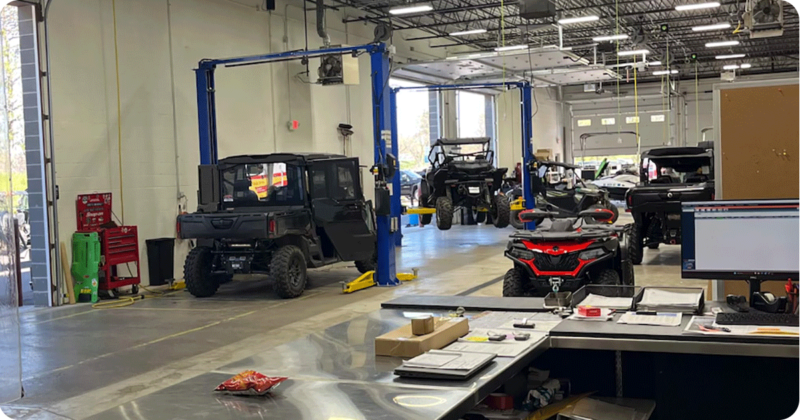 4 wheeler service area at Jays in Mauston.
