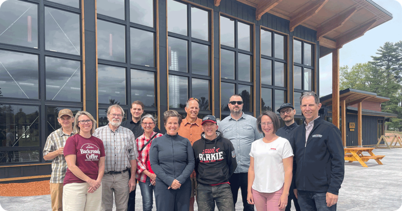 Sec. Missy Hughes with members of the community from Cable, WI.