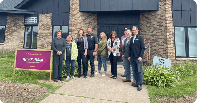 Sec. Missy Hughes with community members from Gillman and Medford.