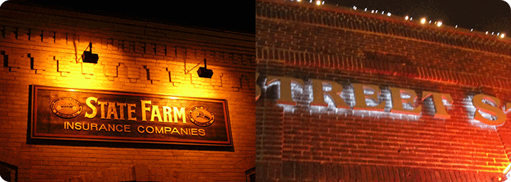 Image of effective signage lighting options.