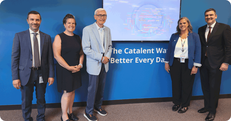 Catalent leadership meets with Gov. Evers and Sec. Missy Hughes.