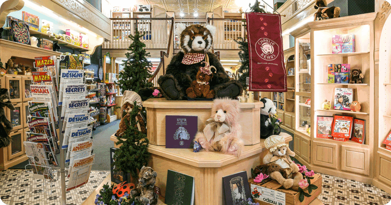 Image of a display of Gepetto’s Workshop in downtown Stevens Point presents an inviting atmosphere for customers. 