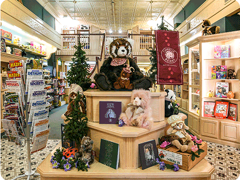 Retail Christmas display of products.