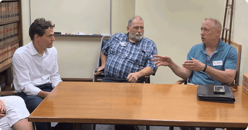 Sam Rikkers meets with Grant County Development Corporation while in Lancaster, WI.