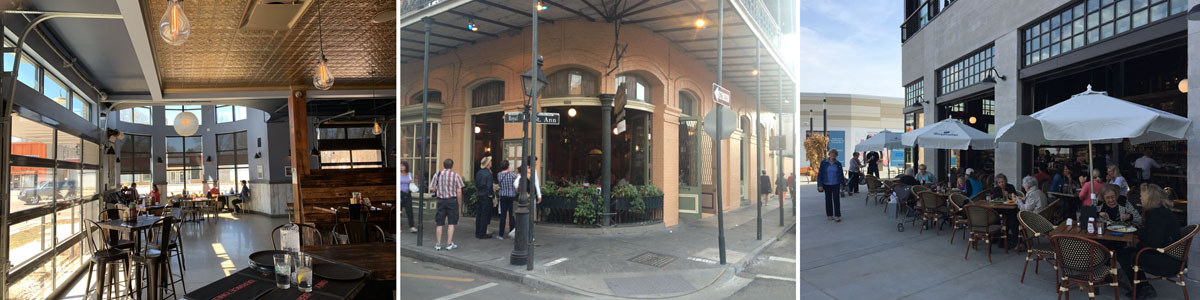 Image displays how some businesses are converting traditional storefronts into windows or doors that can be opened in warm weather.