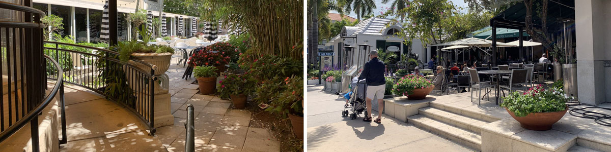 Image displays ways to make outdoor seating areas accessible to all.