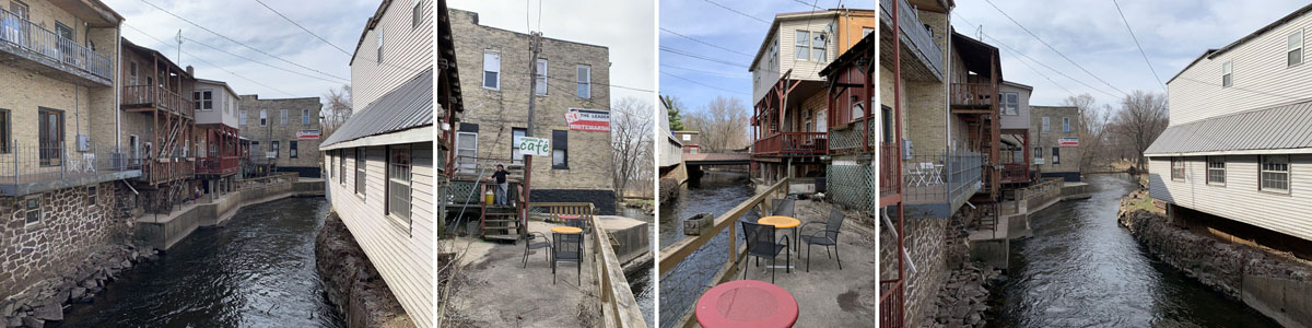This image presents some options for using outdoor spaces next to waterfronts.
