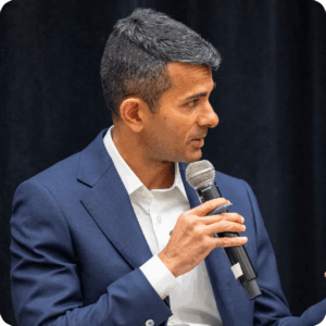 Sachin Shivaram, CEO of Wisconsin Aluminum Foundry Inc., at the 2025 Wisconsin Economic Summit. 