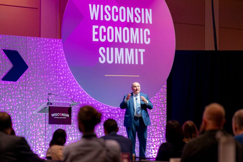 Chef Paul Bartolotta, owner and co-founder of The Bartolotta Restaurants, speaks at the Wisconsin Economic Summit.