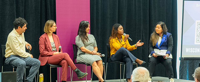 Panelists gathered at the Wisconsin Economic Summit to discuss unlocking investment in Wisconsin's entrepreneurs.