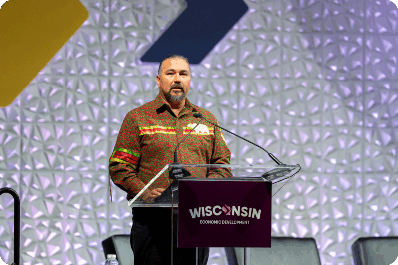 Oneida Nation Chairman Tehassi Hill at the 2025 Wisconsin Economic Summit