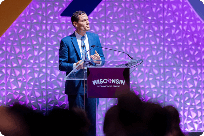 WEDC Deputy Secretary and Chief Operating Officer Sam Rikkers at the 2025 Wisconsin Economic Summit