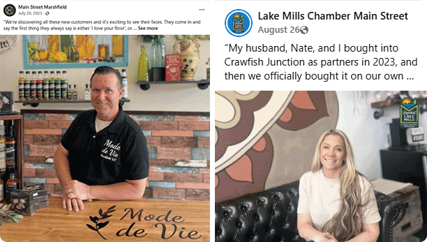 Two social posts using best practices for enticing the reader.