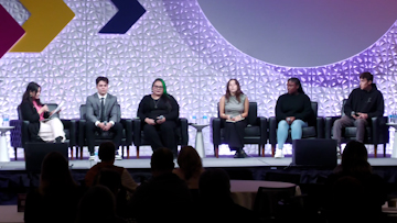 Panel discussion comprised of young adult leaders sharing concerns about Wisconsin's economic future.