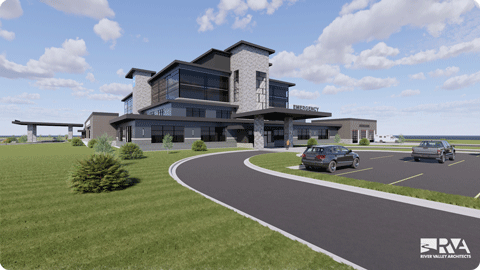 Artist rendering of new Chippewa Valley Health Cooperative hospital.