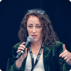 Jacqui Sharpe, Director of the Three Lakes Area Visitors Bureau, at the 2025 Wisconsin Economic Summit