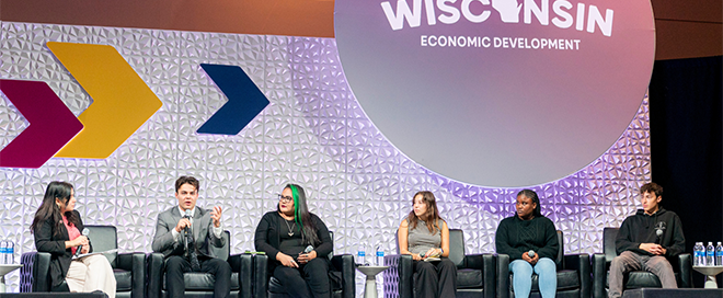 Panel discussion of next generation leaders at the 2025 Wisconsin Economic Summit.