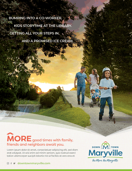 Sample full-page ad for Downtown Maryville