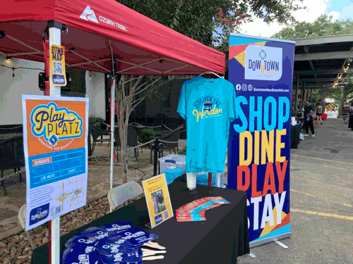 Downtown New Braunfels display table.