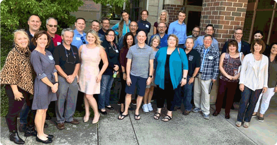 Participants in De Pere's volunteer-led business retention visit program.