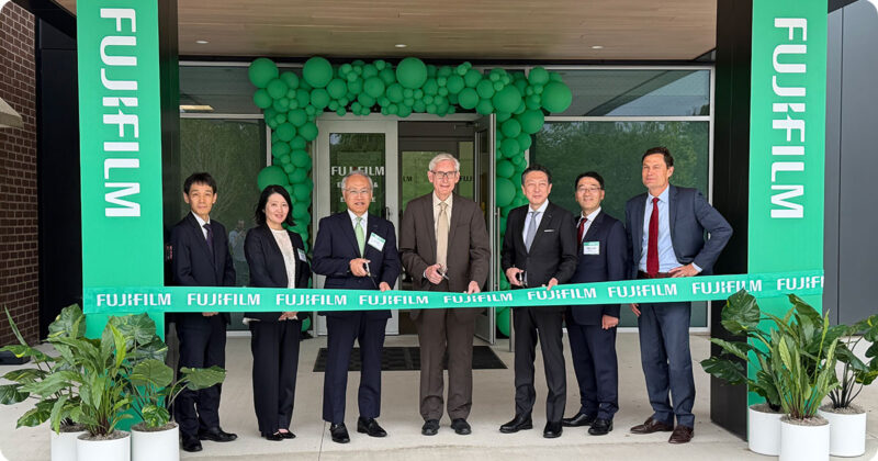 Governor Tony Evers and FUJIFILM leadership at ribbon cutting for new facility.