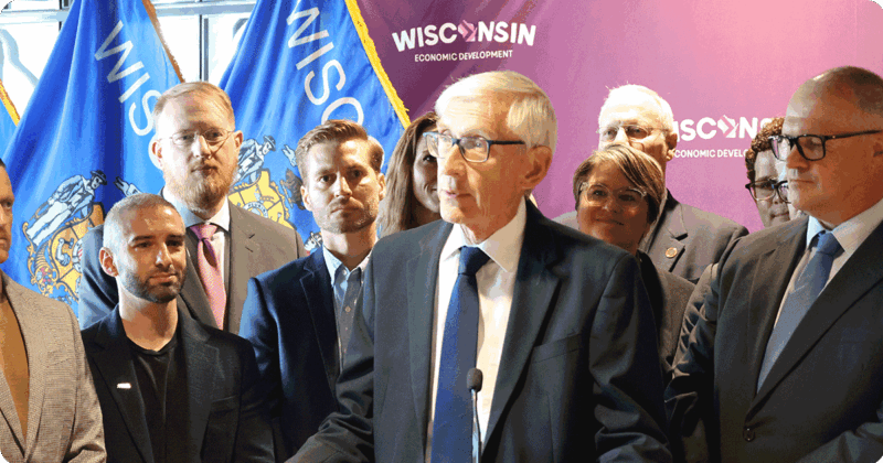 Gov. Tony Evers announces Realta Fusion will expand in Madison.