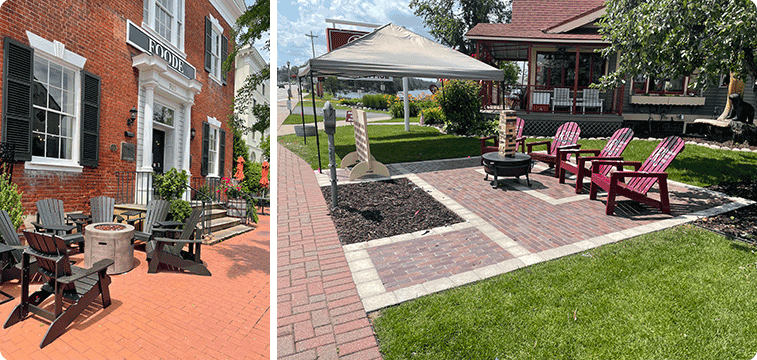 Examples of publish spaces with outdoor seating.