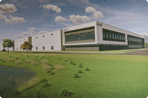 An artists rendering of the new Derse headquarters building in Oak Creek.