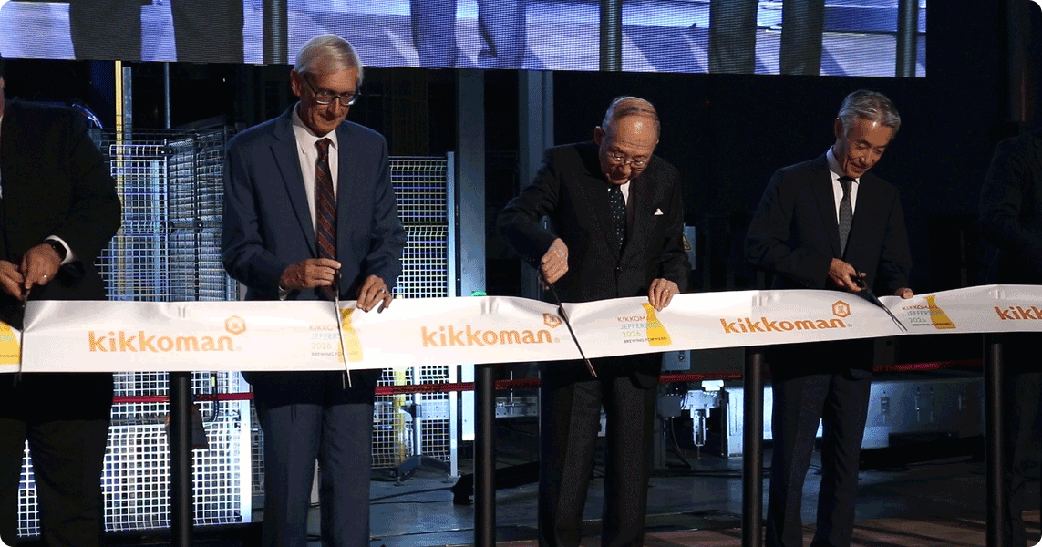 Governor Evers joins Yuzaburo Mogi, Kikkoman chairman and honorary CEO, and Japanese Ambassador to the U.S. Shigeo Yamada
