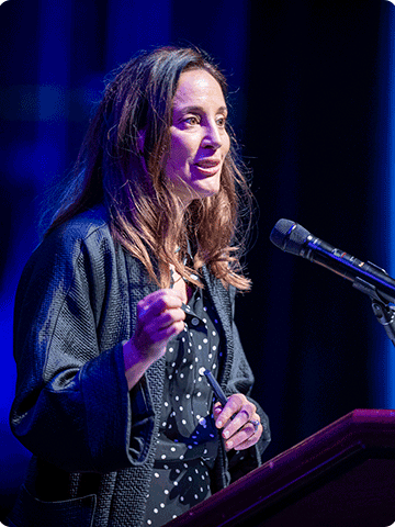 Kate Markgraf delivers the closing session of day 1 at the Wisconsin Economic Summit.