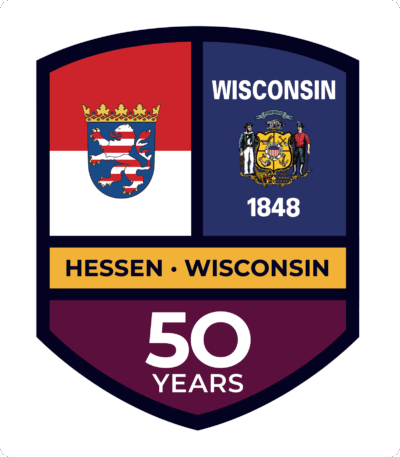 The crests of Wisconsin and Hessen